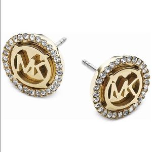 Michael Kors Logo Gold-Tone Stud Earrings